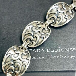 Silpada Vintage RARE Sterling Silver 
Waves Panels Bracelet